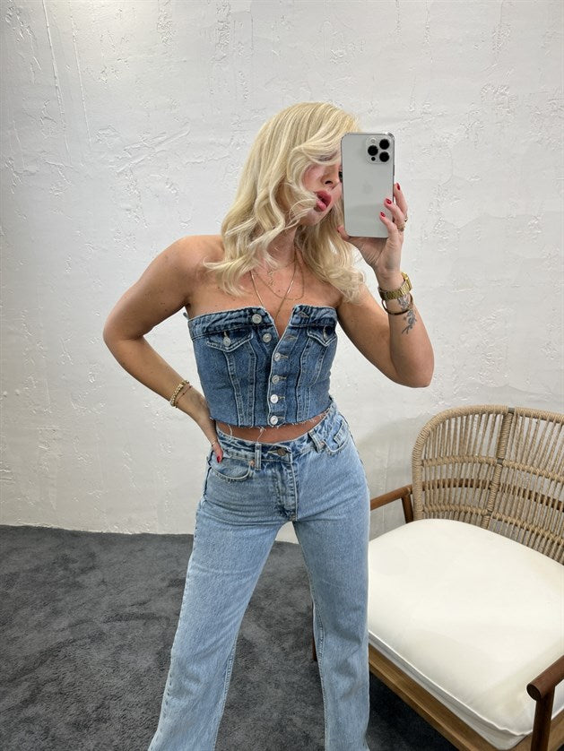 BLUE DENIM CORSET