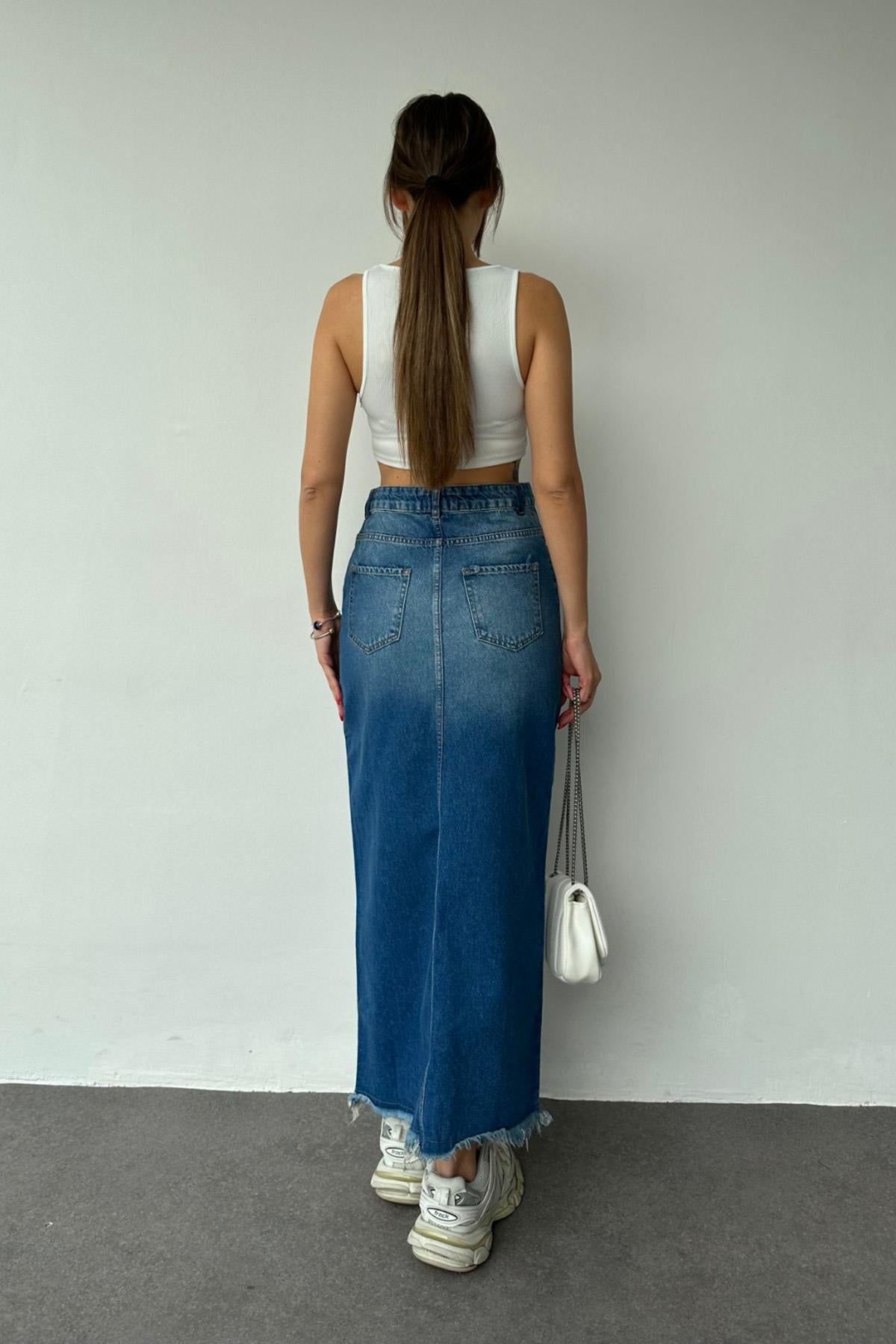 ORA HIGH WAIST JEAN SKIRT